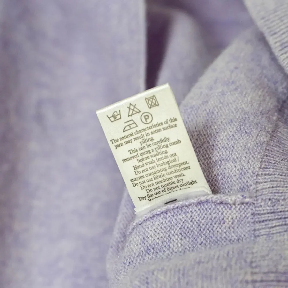 N. PEAL Men's Burlington V Neck Cashmere Sweater Lavender sz Large